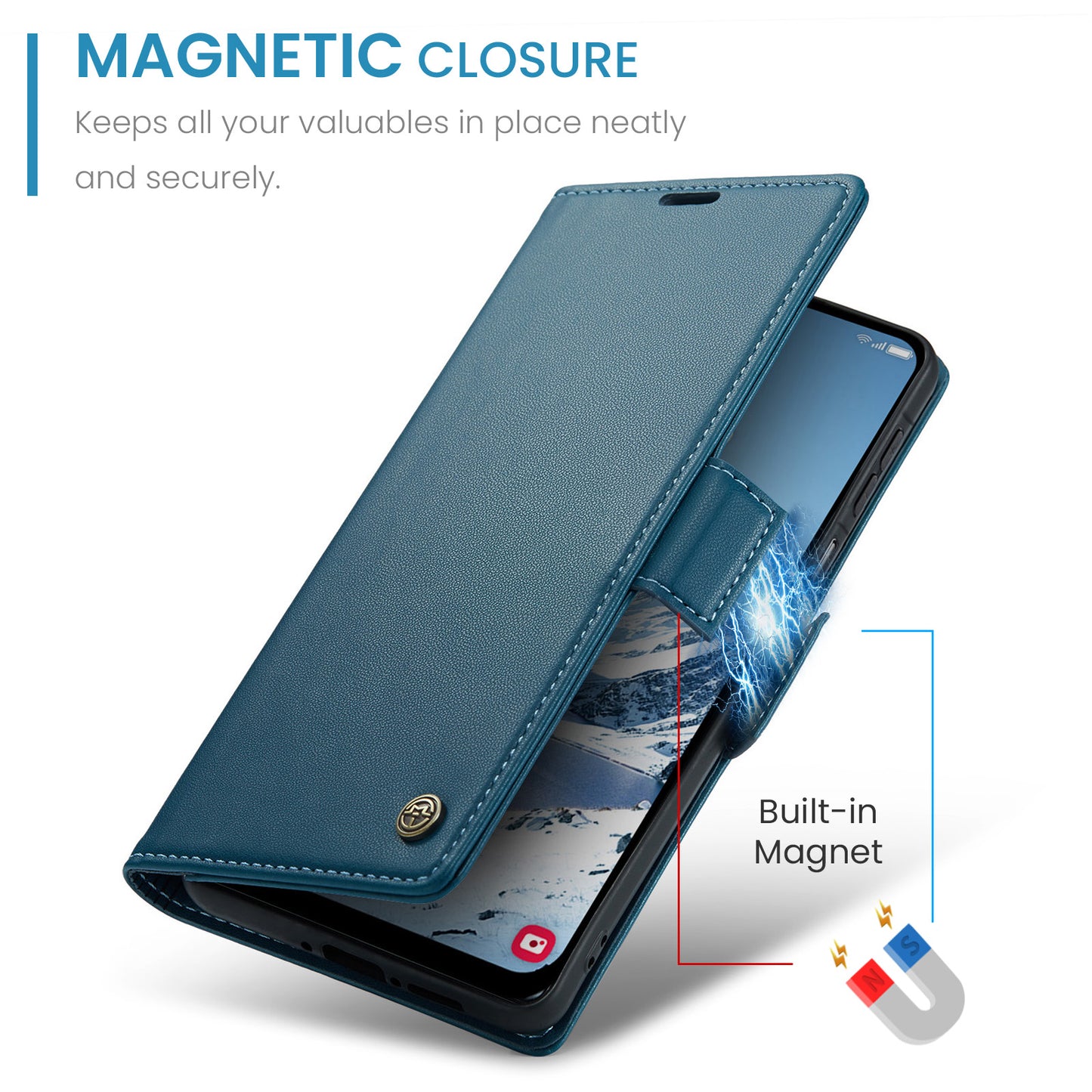 Galaxy A17 5G/4G Glänzende Wallet-Hülle – RFID-Schutz & Ständer