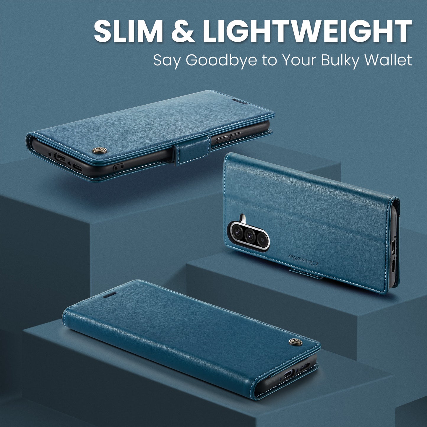 Galaxy A17 5G/4G Glänzende Wallet-Hülle – RFID-Schutz & Ständer