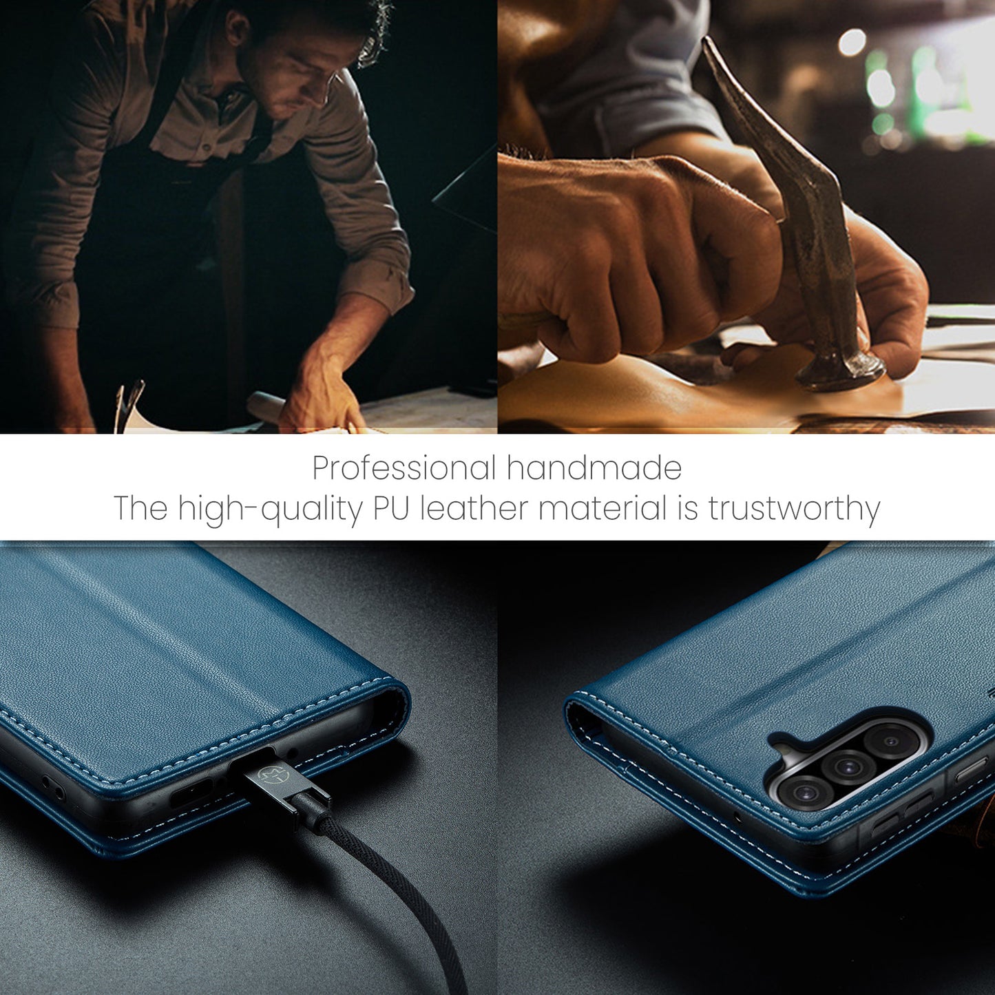 Galaxy A17 5G/4G Glänzende Wallet-Hülle – RFID-Schutz & Ständer