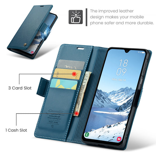 Galaxy A17 5G/4G Glänzende Wallet-Hülle – RFID-Schutz & Ständer