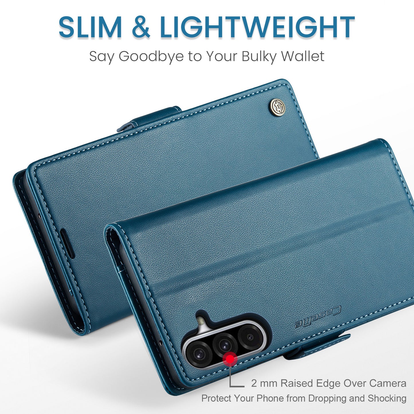 Galaxy A17 5G/4G Glänzende Wallet-Hülle – RFID-Schutz & Ständer