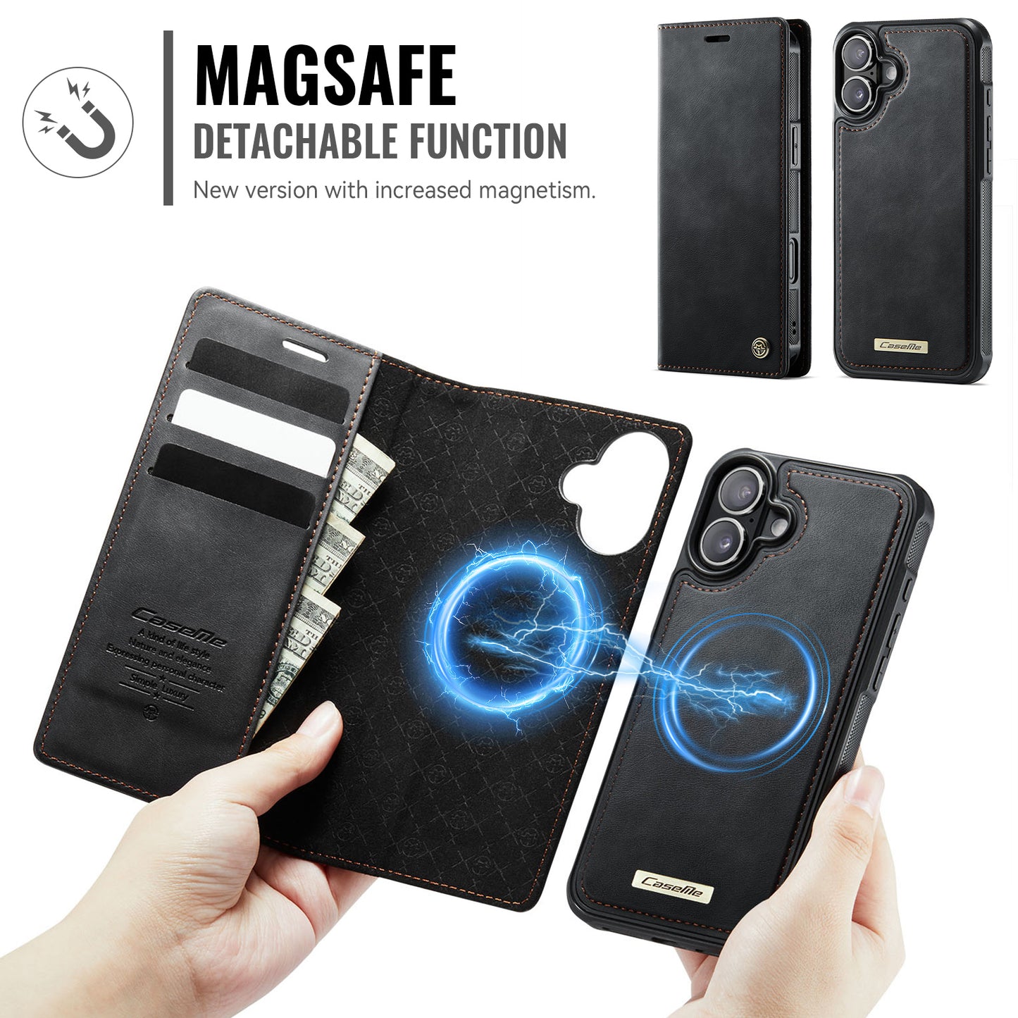 iPhone 17 Wallet-Hülle – Kompatibel mit MagSafe mit RFID-Blockierung