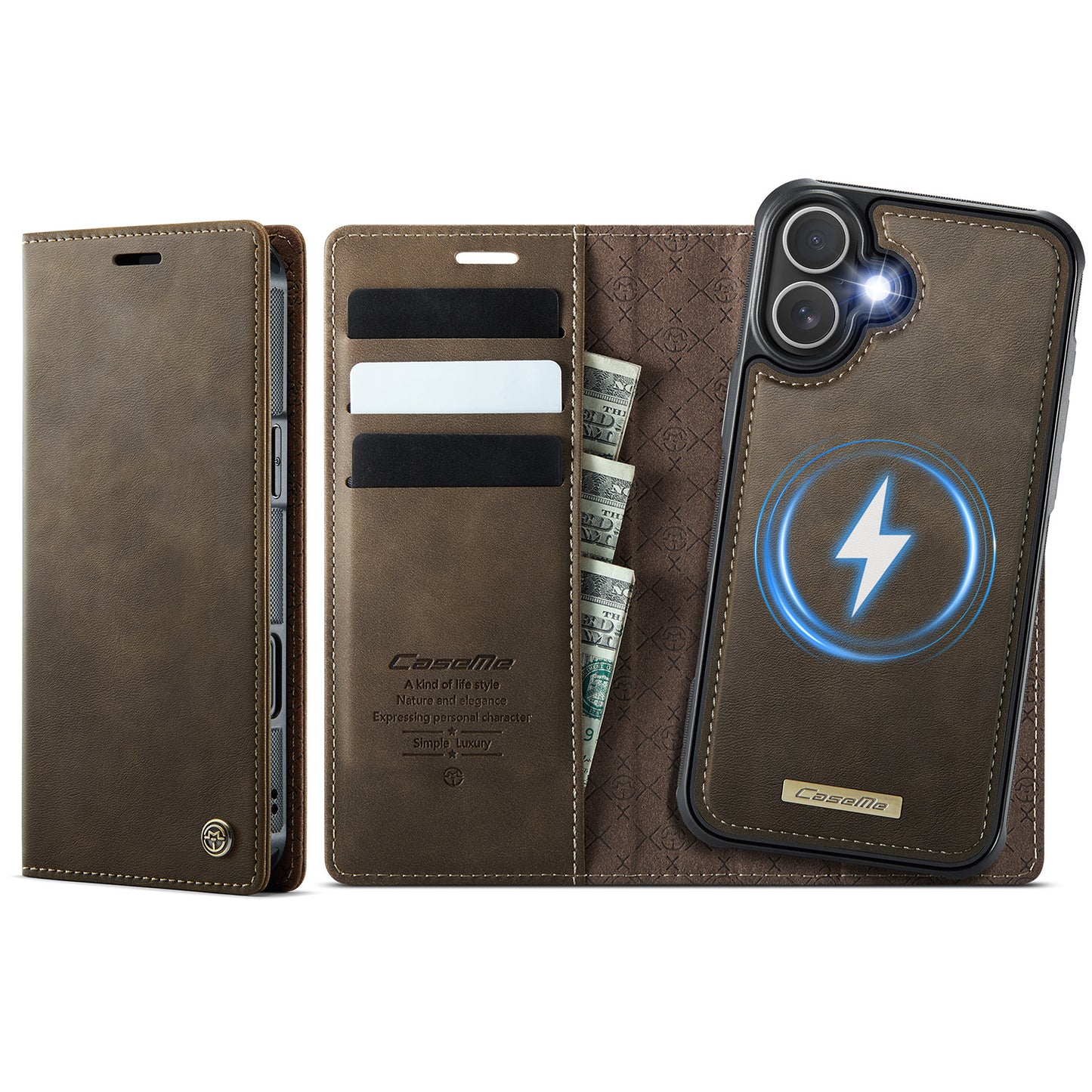 iPhone 17 Wallet-Hülle – Kompatibel mit MagSafe mit RFID-Blockierung