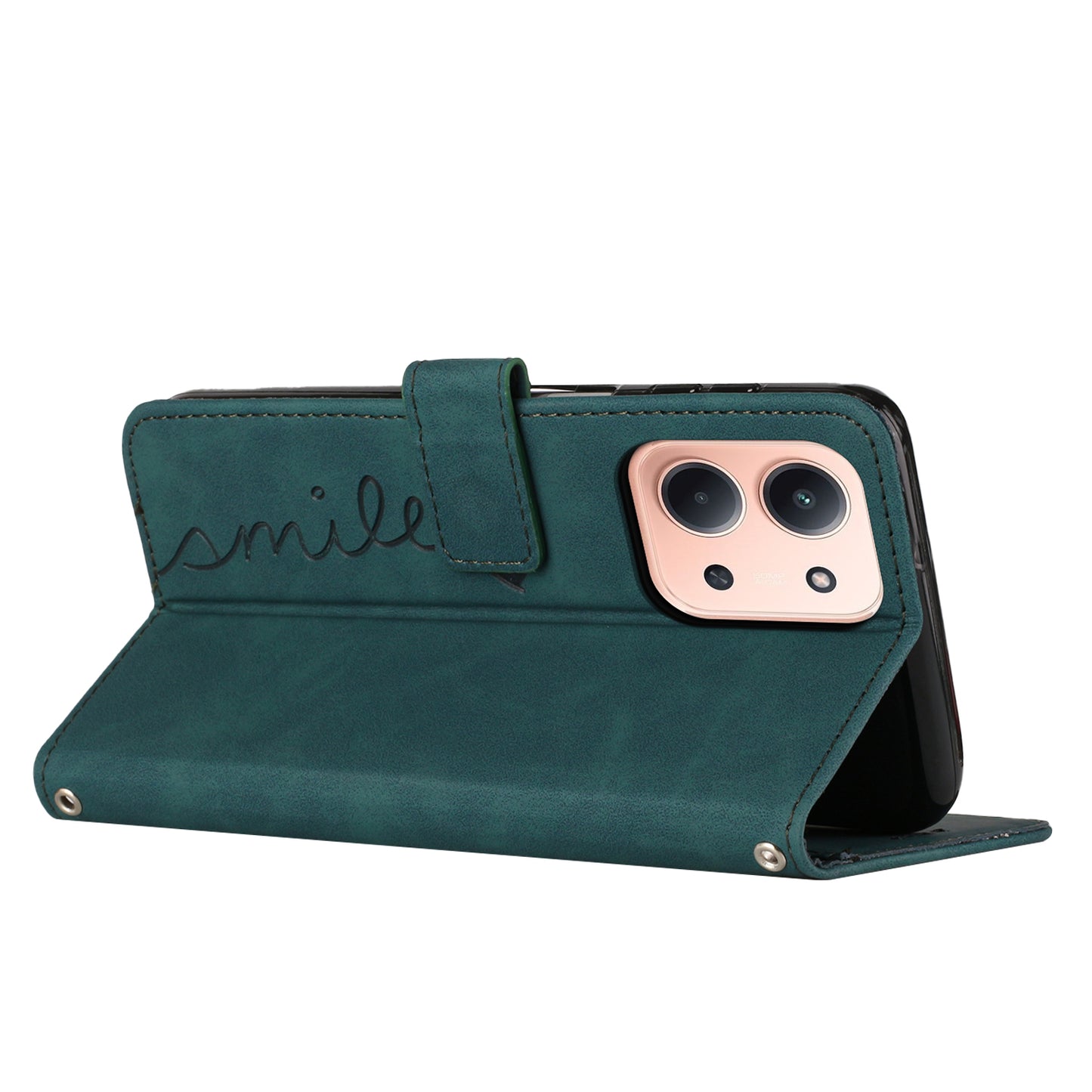 For Xiaomi Redmi 15C 4G (EU) (173mm) / 15C 5G (EU) (173mm) / Poco C85 4G (173mm) Stand Case PU Leather Phone Cover Imprinted Heart Pattern