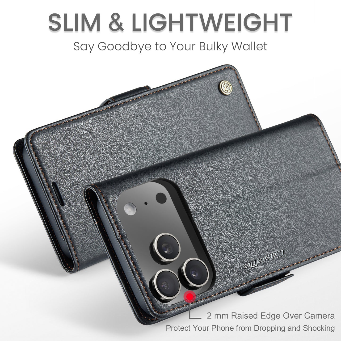 iPhone 17 Pro Glänzende Wallet-Hülle – RFID-Schutz & Ständer