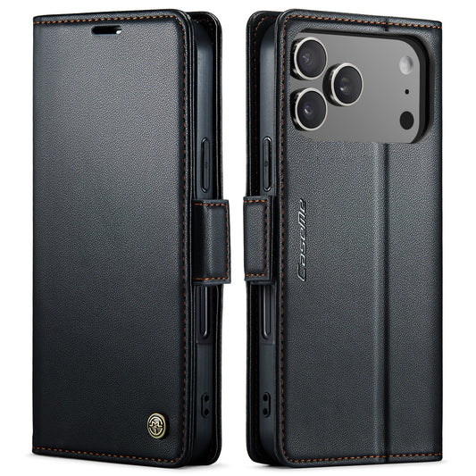 iPhone 17 Pro Max Glänzende Wallet-Hülle – RFID-Schutz & Ständer