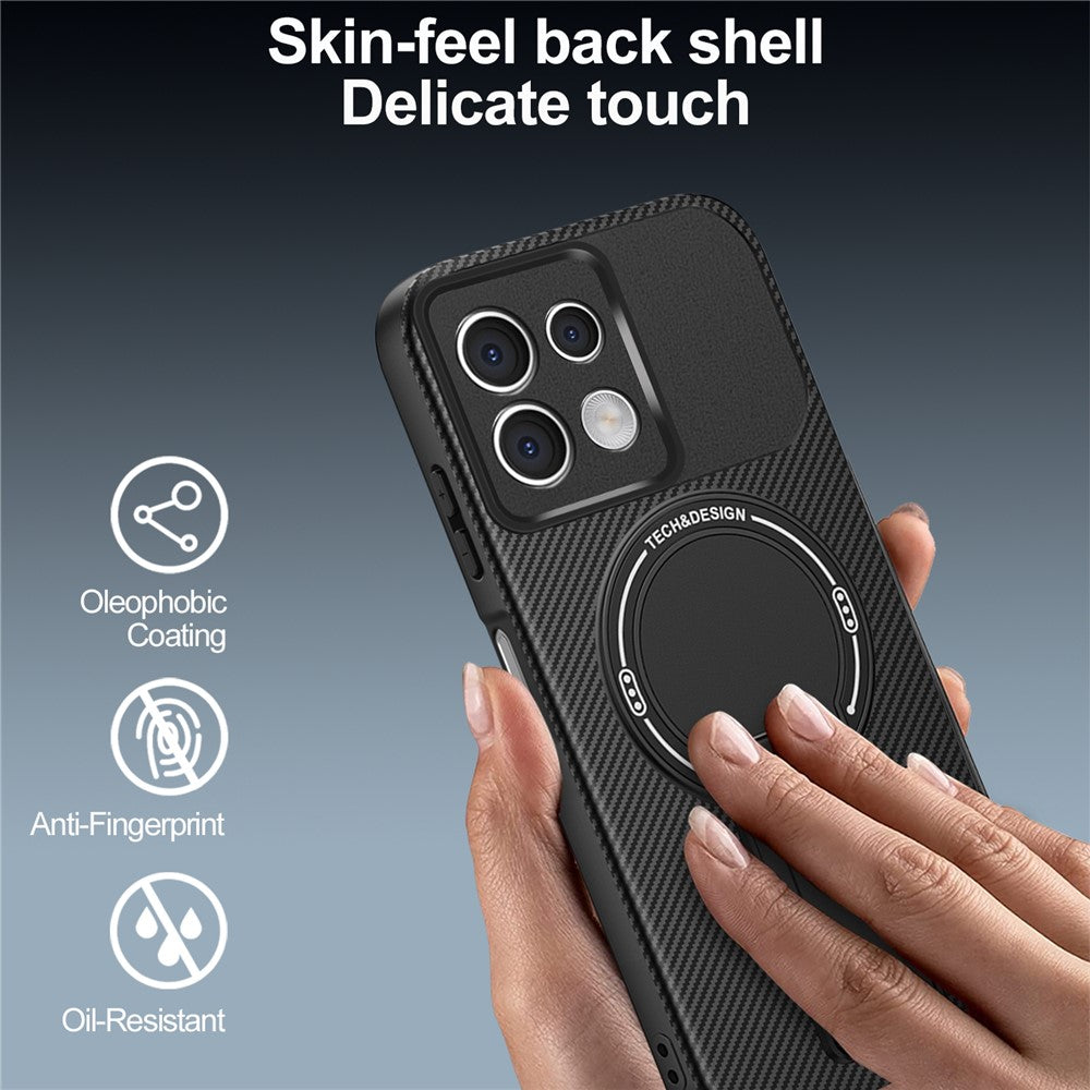 For Xiaomi Redmi Note 13 5G Case with Kickstand Carbon Fiber Texture PC + TPU Phone Cover