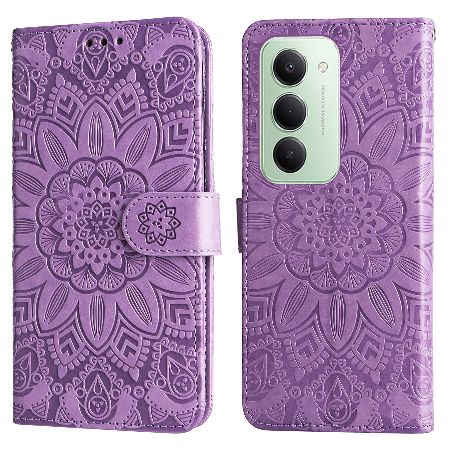 For Xiaomi Redmi 15 5G (Global) (169mm) Case Sunflower Imprint Leather Wallet Phone Cover