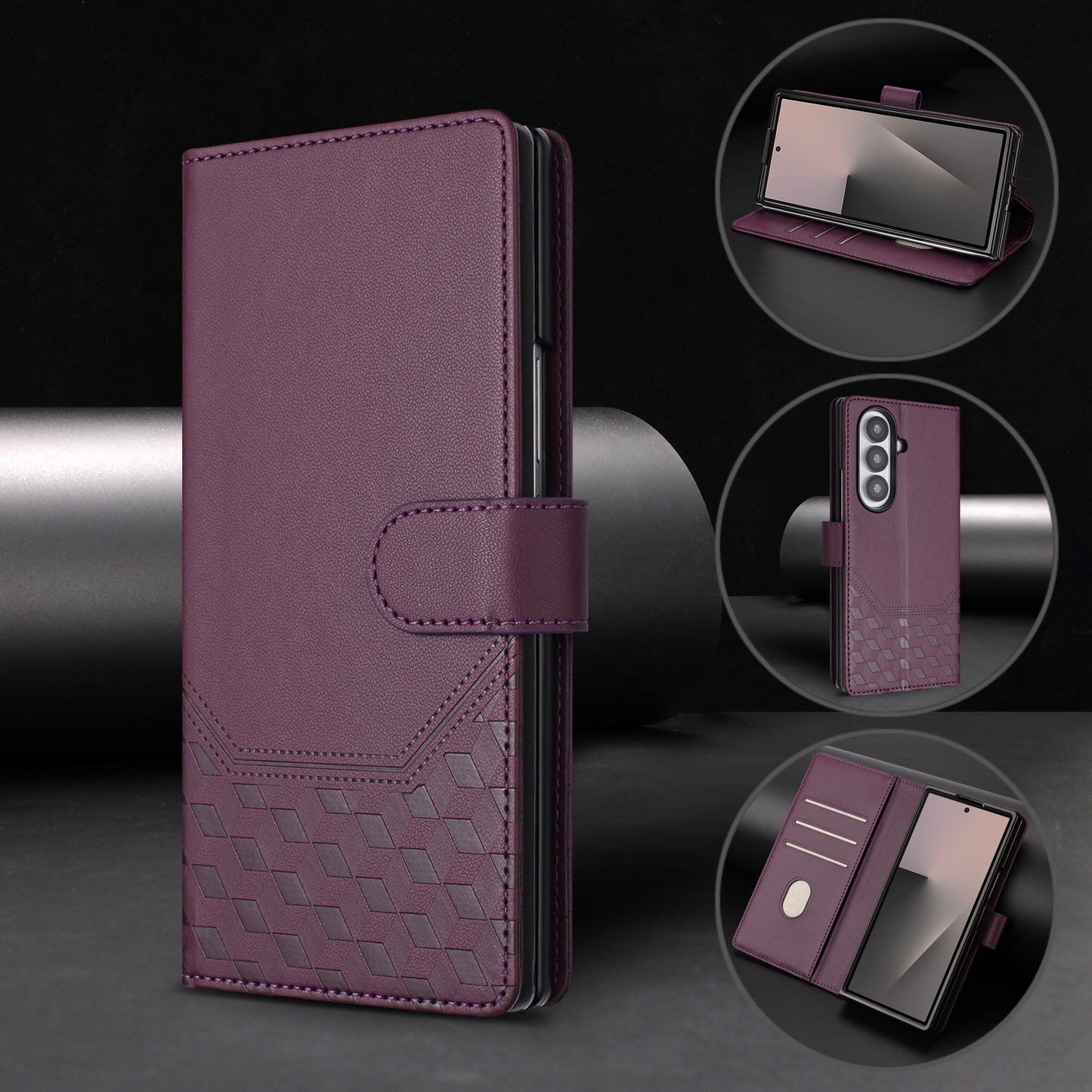 Galaxy Z Fold7 5G Lederhülle mit Riemen & RFID-Schutz
