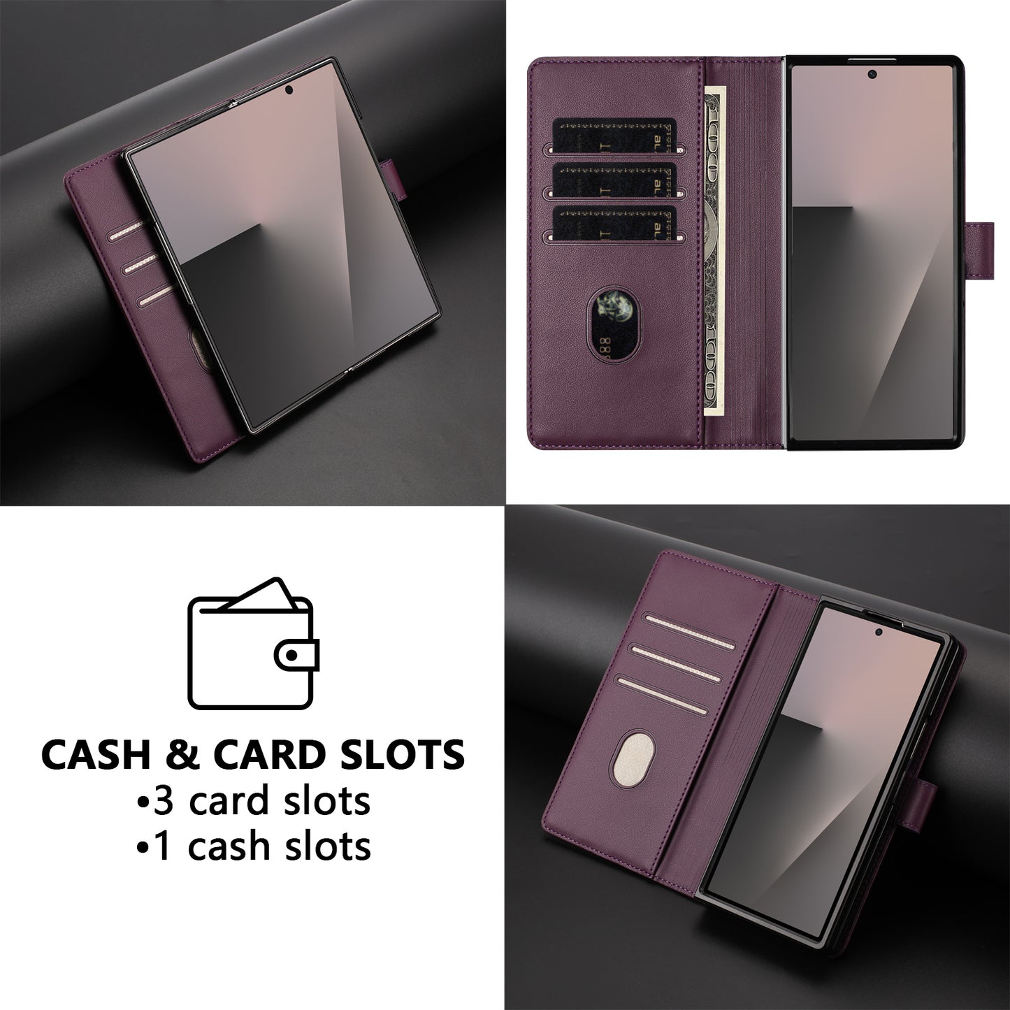 Galaxy Z Fold7 5G Lederhülle mit Riemen & RFID-Schutz