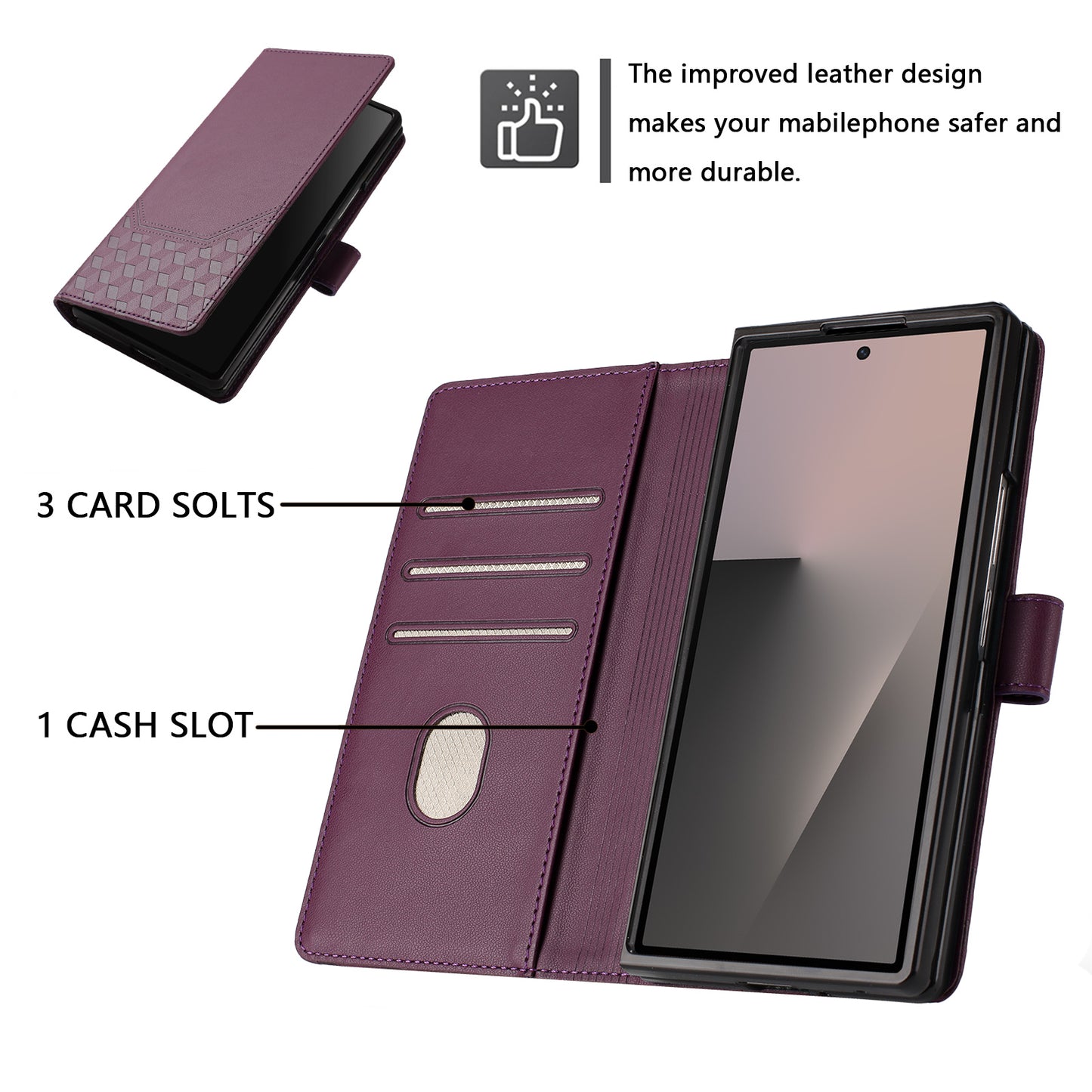 Galaxy Z Fold7 5G Lederhülle mit Riemen & RFID-Schutz