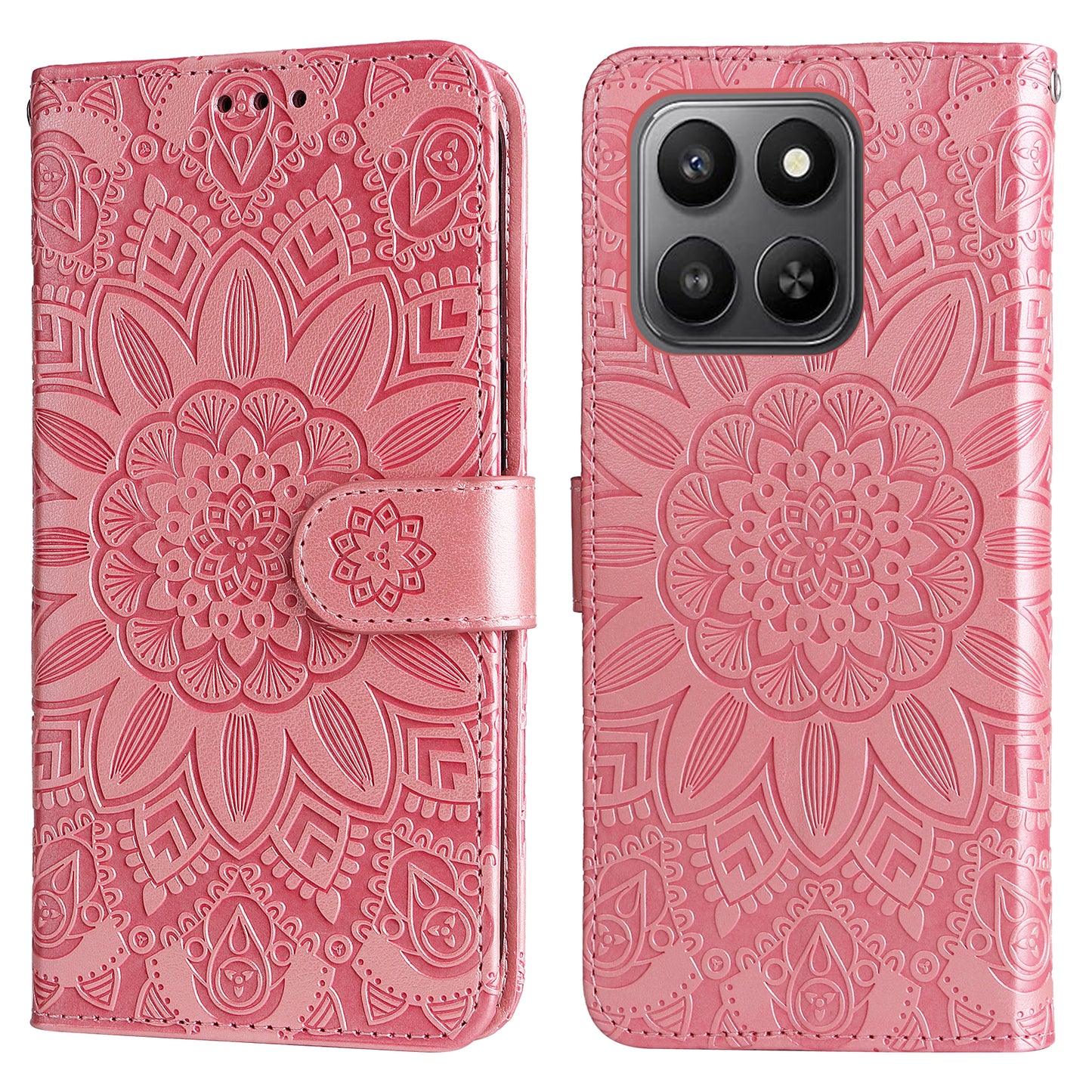 For Honor 400 Smart 5G / 4G / X7d 4G Case Sunflower Imprint Leather Wallet Phone Cover