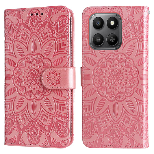 For Honor 400 Smart 5G / 4G / X7d 4G Case Sunflower Imprint Leather Wallet Phone Cover