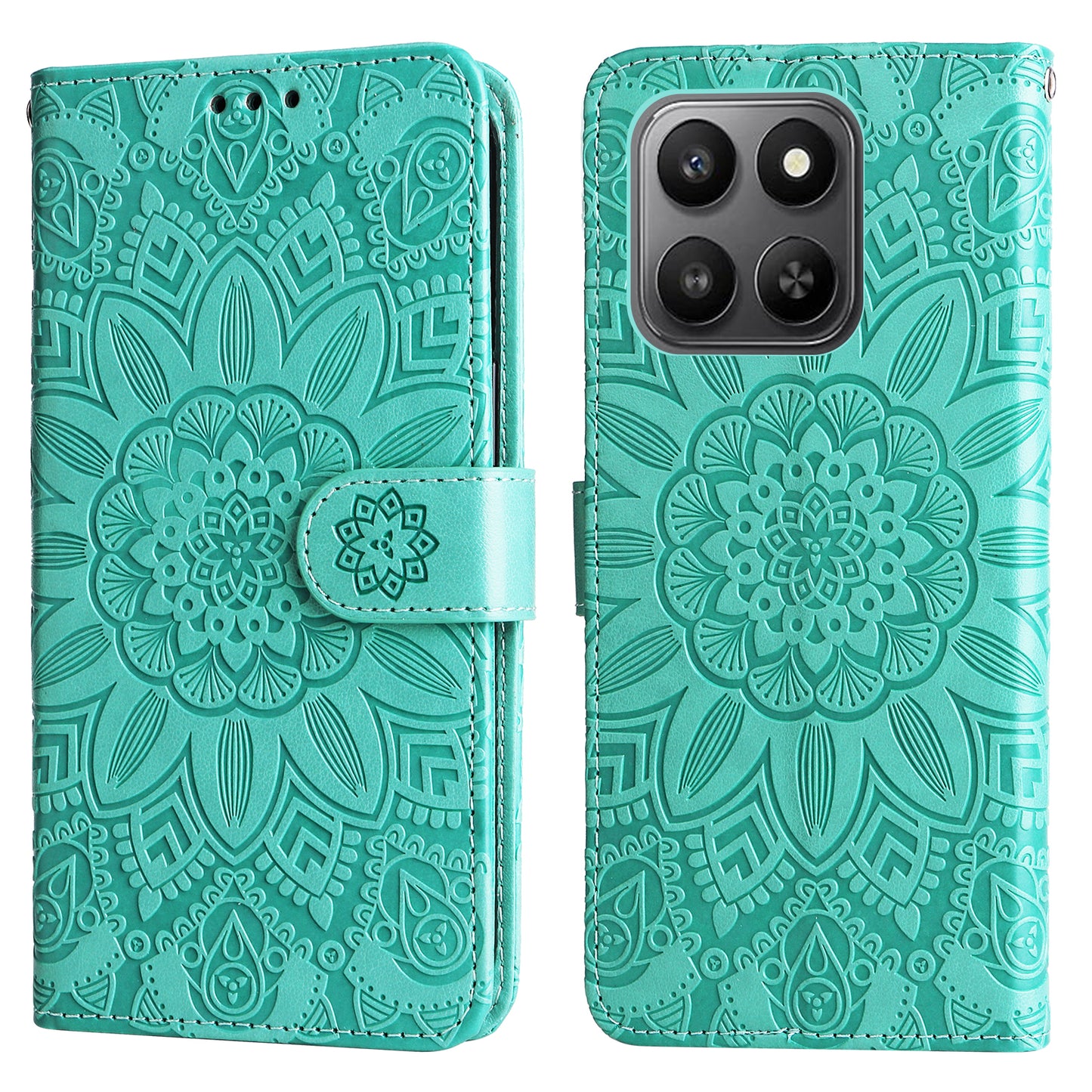 For Honor 400 Smart 5G / 4G / X7d 4G Case Sunflower Imprint Leather Wallet Phone Cover