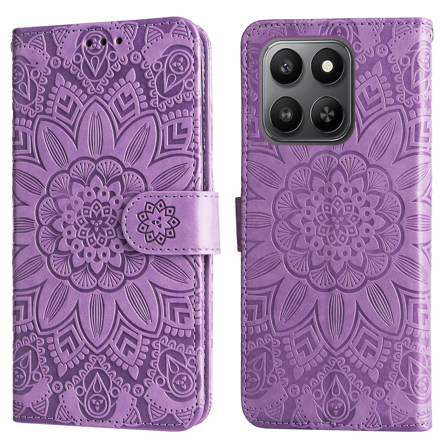 For Honor 400 Smart 5G / 4G / X7d 4G Case Sunflower Imprint Leather Wallet Phone Cover