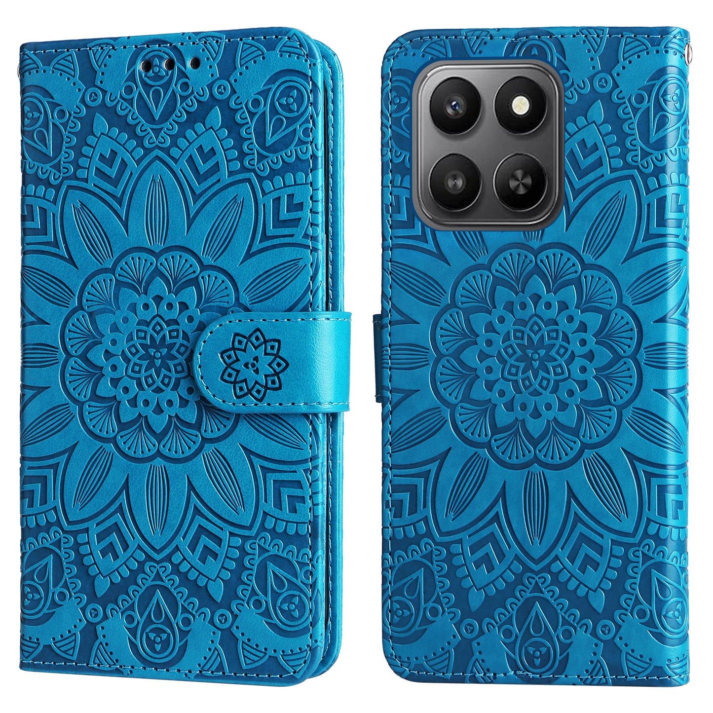 For Honor 400 Smart 5G / 4G / X7d 4G Case Sunflower Imprint Leather Wallet Phone Cover