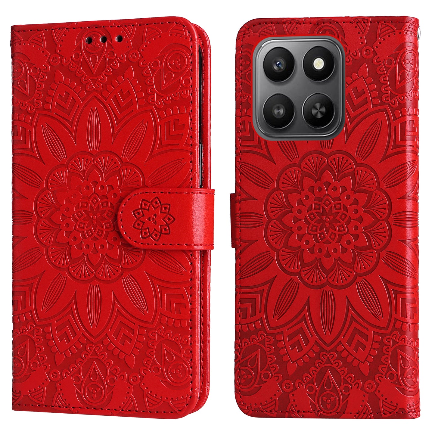 For Honor 400 Smart 5G / 4G / X7d 4G Case Sunflower Imprint Leather Wallet Phone Cover