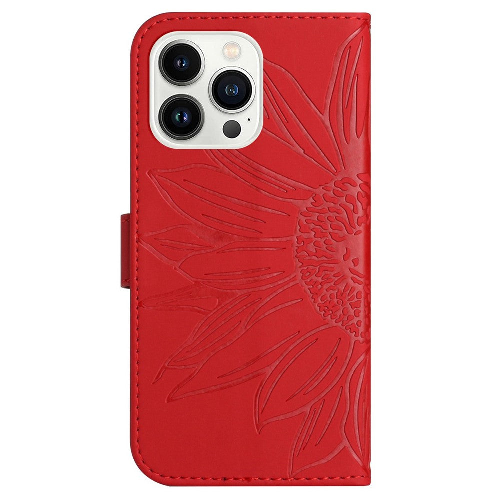 iPhone 13 Pro Wallet-Hülle – Sonnenblume aufgedruckt, mit Ständer & Riemen