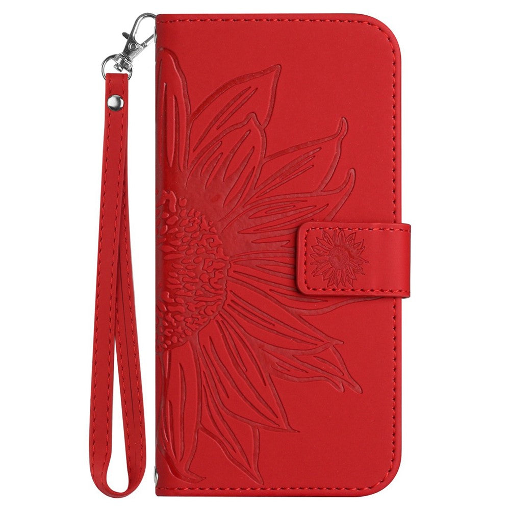 iPhone 13 Wallet-Hülle – Sonnenblume aufgedruckt, mit Ständer & Riemen