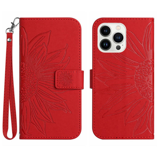 iPhone 14 Pro Max Wallet-Hülle – Sonnenblume aufgedruckt, mit Ständer & Riemen