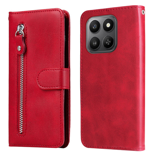 For Honor 400 Smart 5G / 4G / X7d 4G PU Leather Cases with Zipper Pocket Wallet Phone Cover Stand