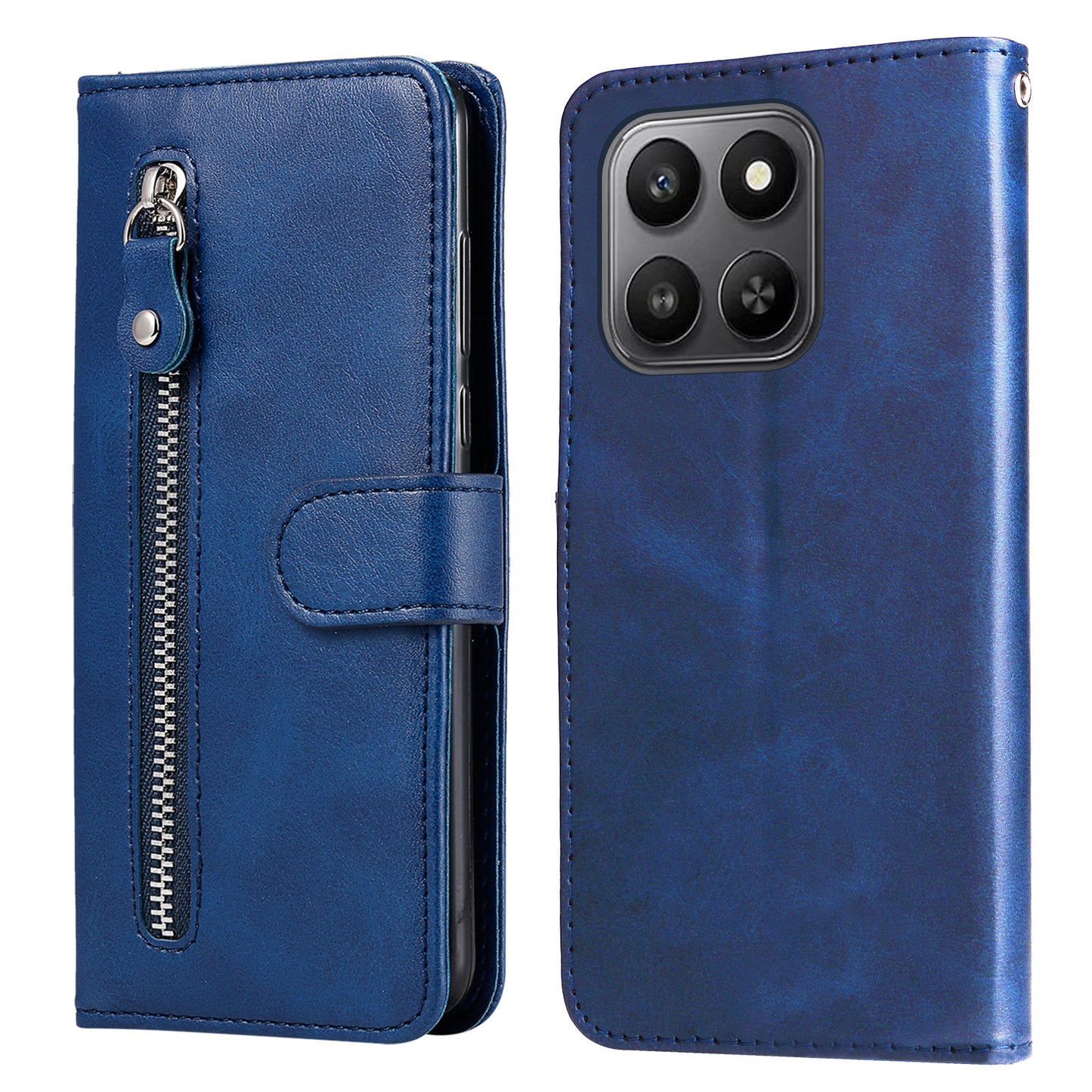 For Honor 400 Smart 5G / 4G / X7d 4G PU Leather Cases with Zipper Pocket Wallet Phone Cover Stand