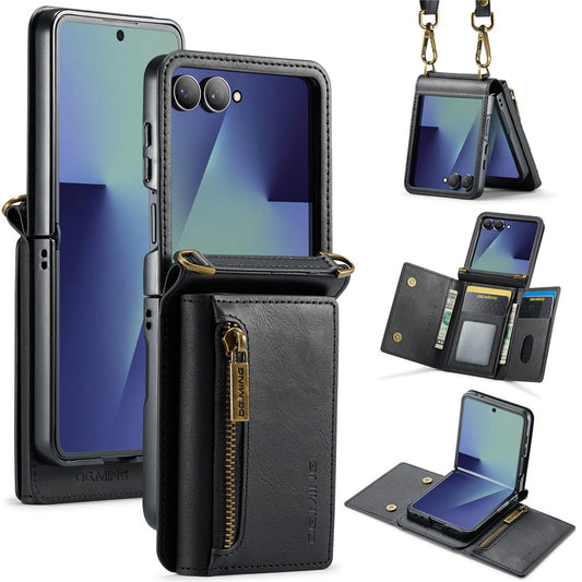Galaxy Z Flip7 5G – Wallet-Handyhülle aus Kunststoff und PU-Leder, mit Kartenfach, mit RFID-Schutz