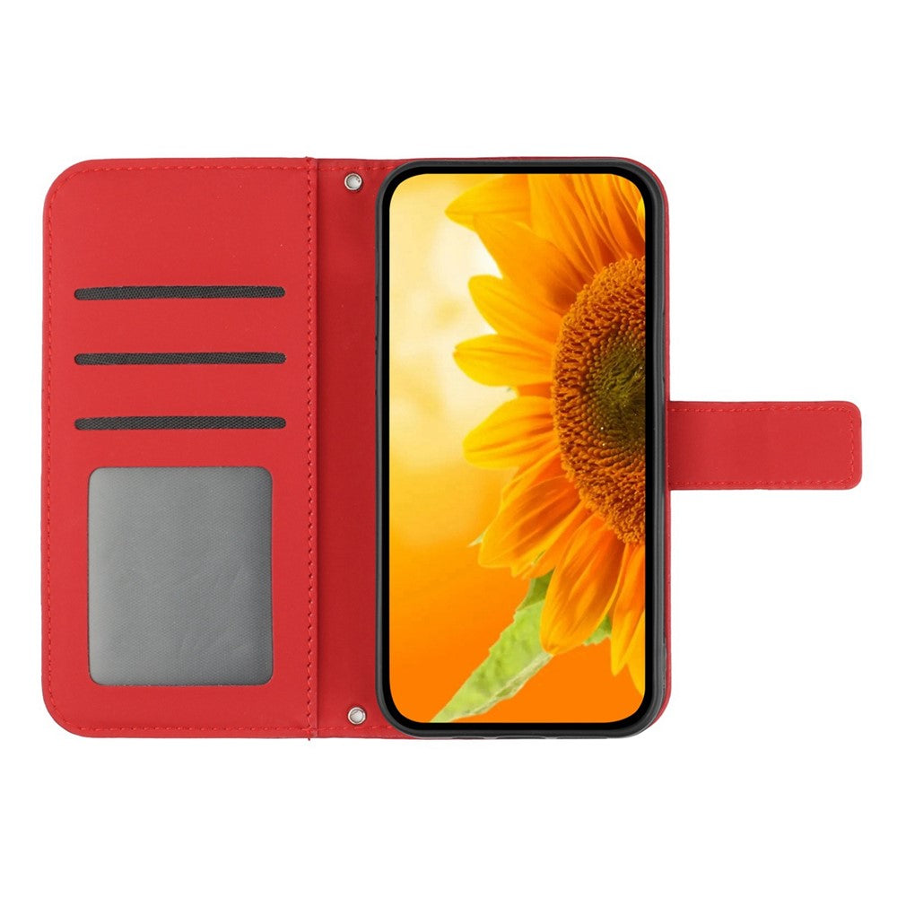 iPhone 12 Pro Max Wallet-Hülle – Sonnenblume aufgedruckt, mit Ständer & Riemen