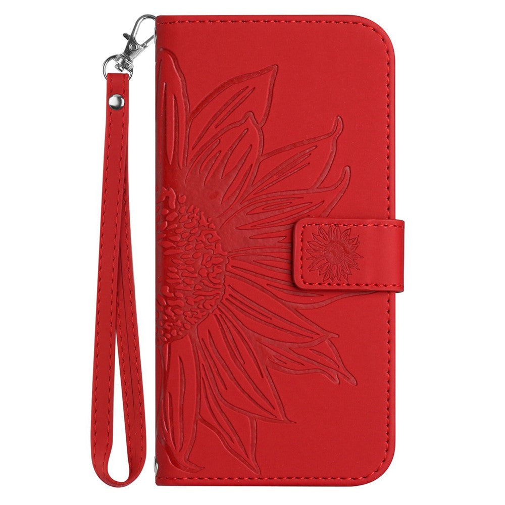 iPhone 12 Pro / 12 Wallet-Hülle – Sonnenblume aufgedruckt, mit Ständer & Riemen