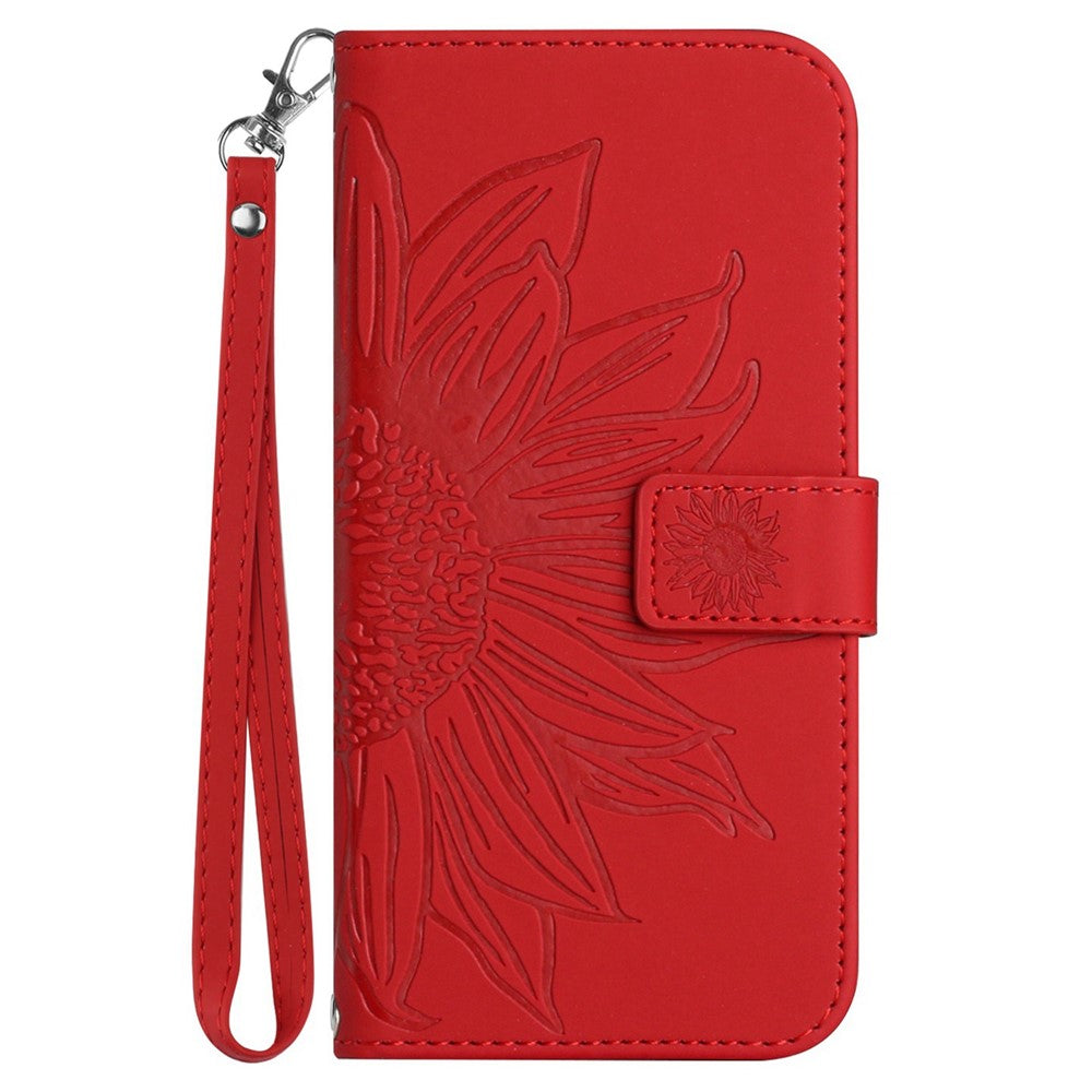 iPhone 12 mini Wallet-Hülle – Sonnenblume aufgedruckt, mit Ständer & Riemen