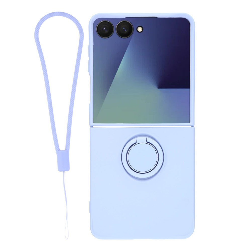 Galaxy Z Flip7 5G Silikonhülle – Leicht & Mit Schwenkring-Ständer