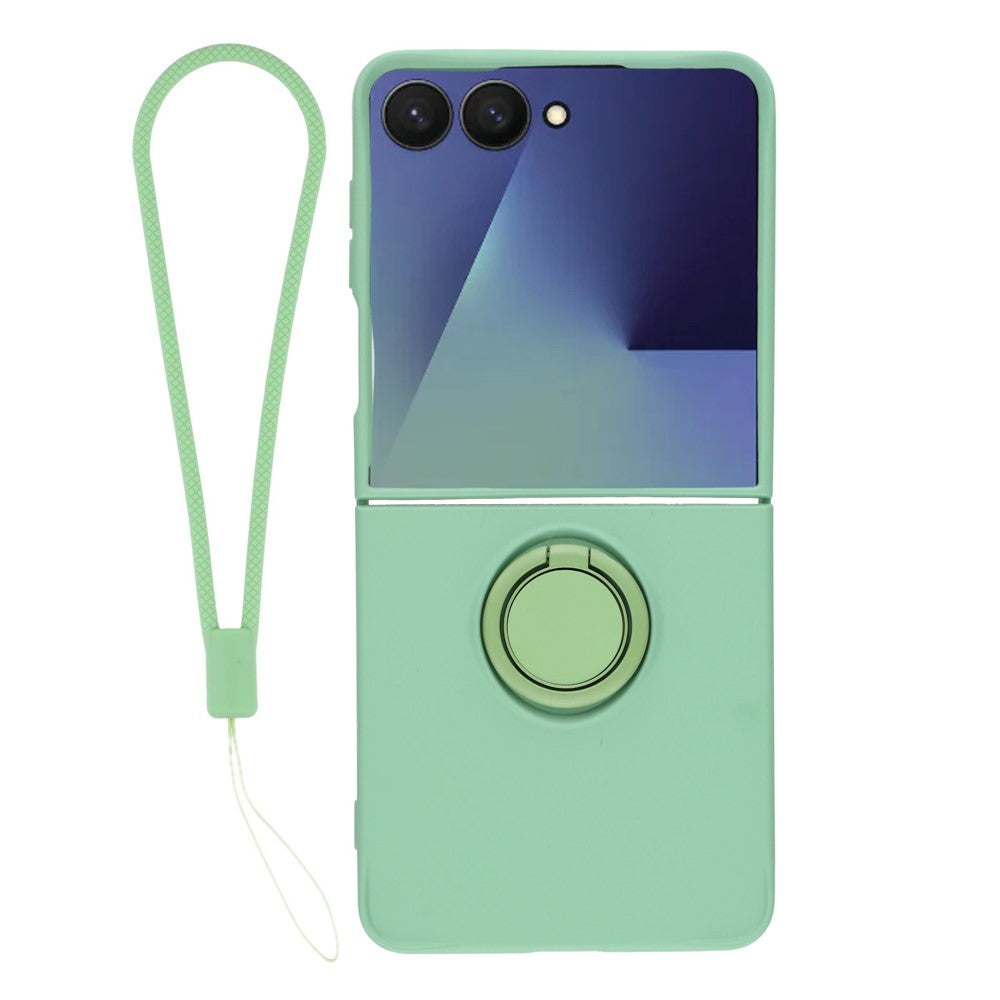 Galaxy Z Flip7 5G Silikonhülle – Leicht & Mit Schwenkring-Ständer