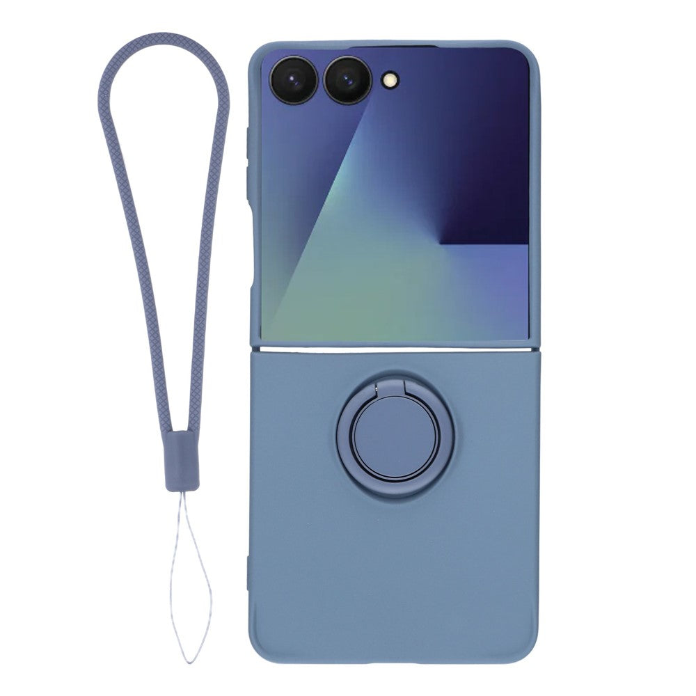 Galaxy Z Flip7 5G Silikonhülle – Leicht & Mit Schwenkring-Ständer