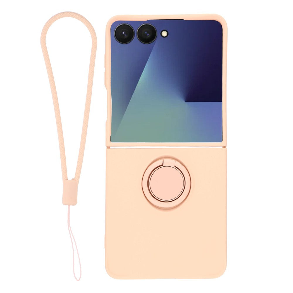 Galaxy Z Flip7 5G Silikonhülle – Leicht & Mit Schwenkring-Ständer