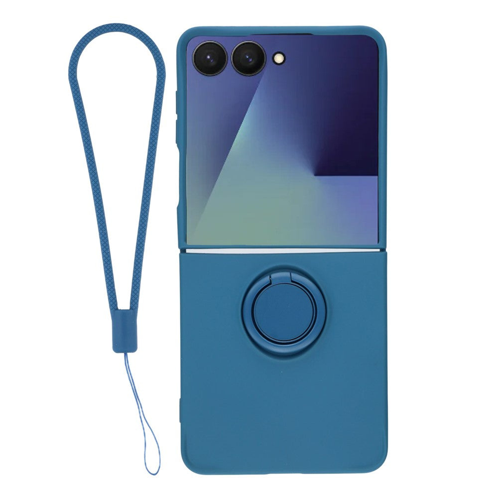 Galaxy Z Flip7 5G Silikonhülle – Leicht & Mit Schwenkring-Ständer