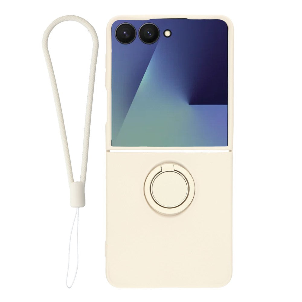 Galaxy Z Flip7 5G Silikonhülle – Leicht & Mit Schwenkring-Ständer