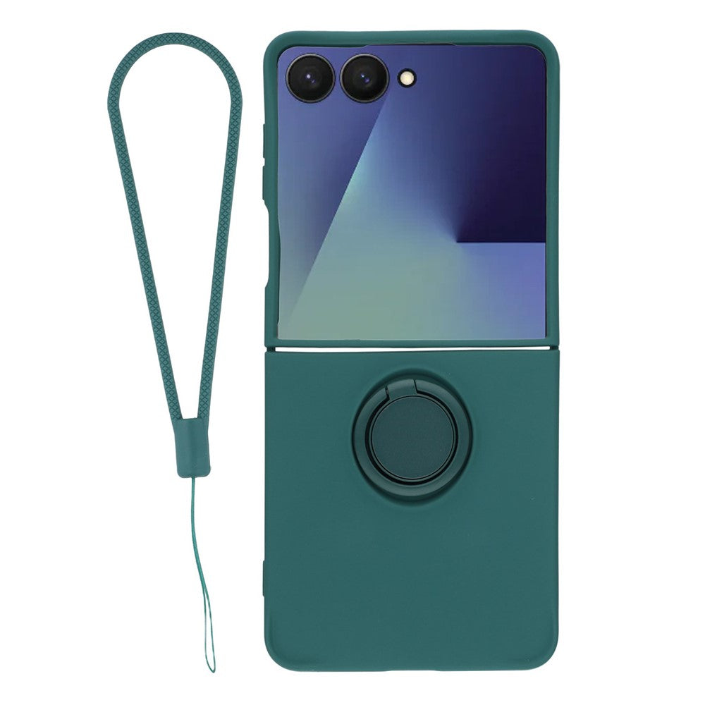 Galaxy Z Flip7 5G Silikonhülle – Leicht & Mit Schwenkring-Ständer