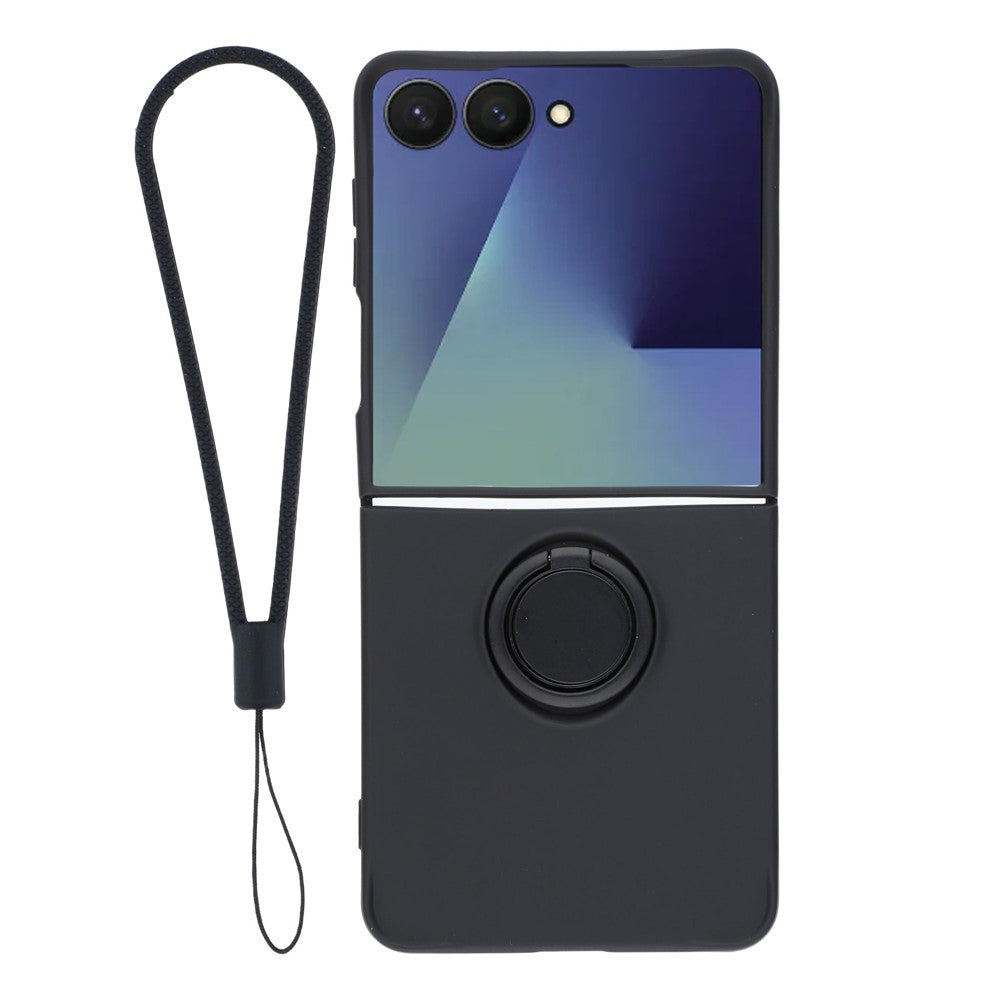 Galaxy Z Flip7 5G Silikonhülle – Leicht & Mit Schwenkring-Ständer