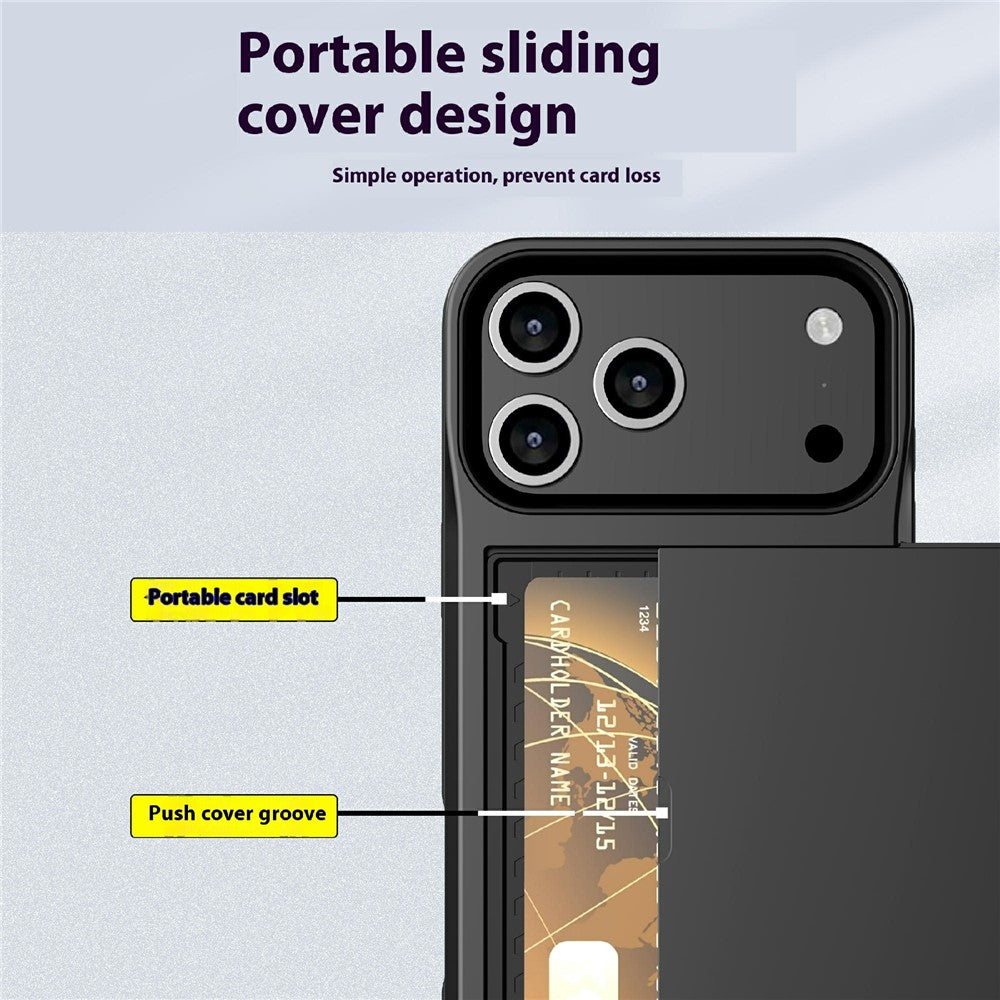 iPhone 17 Pro Max Schiebekartensteckplatz-Hülle – Mit Kratzfestem Design