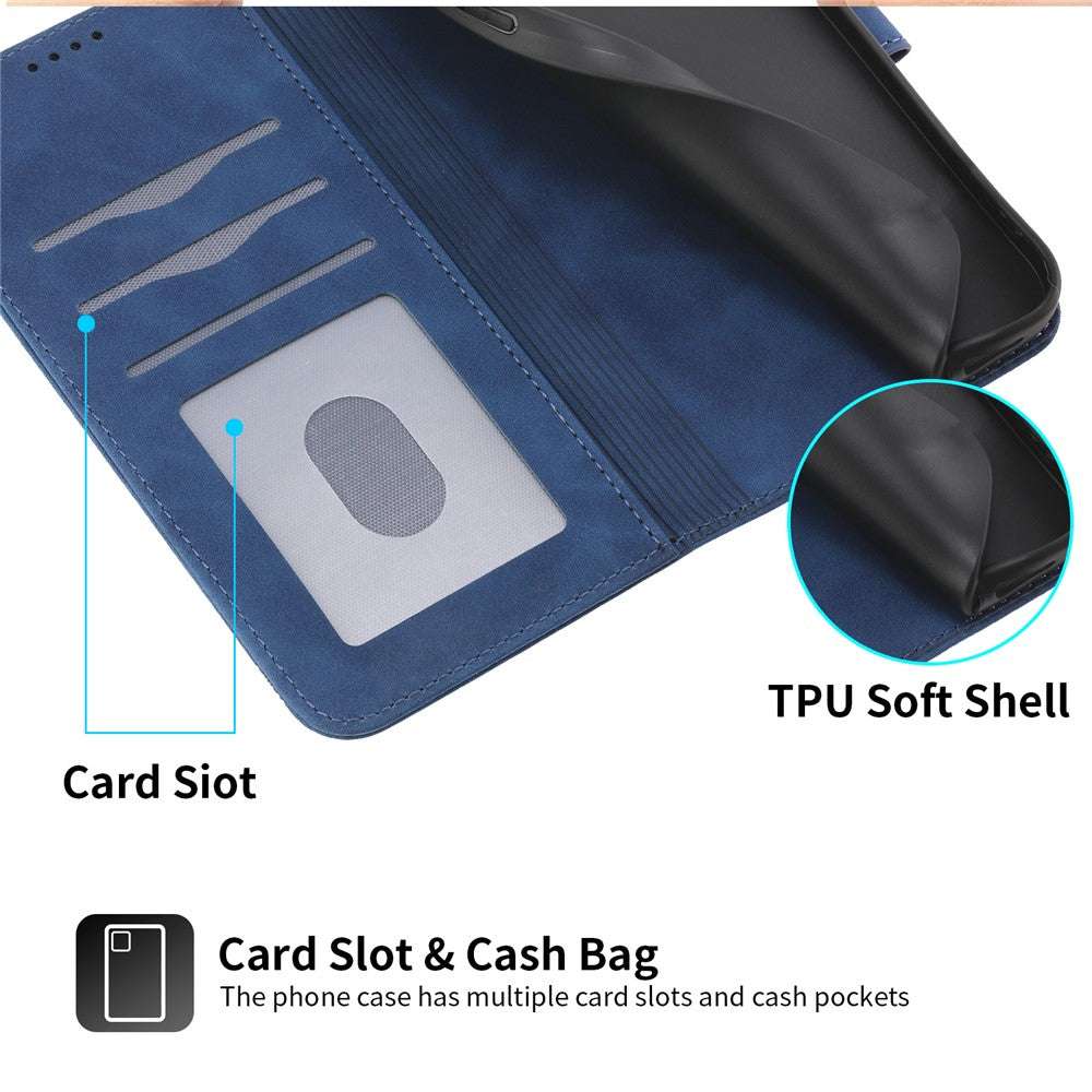 DIERFENG DF-03 Leather Case For Honor X6c 4G  /  X5b  /  X5b Plus Lines Imprint Wallet Phone Cover with Wrist Strap