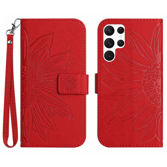 Galaxy S22 Ultra 5G Wallet-Hülle – Sonnenblume aufgedruckt, mit Ständer & Riemen
