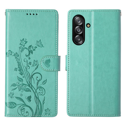 Galaxy A17 5G/4G Wallet-Hülle – Schmetterling & Blumen Design