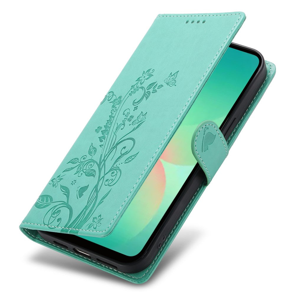 Galaxy A17 5G/4G Wallet-Hülle – Schmetterling & Blumen Design
