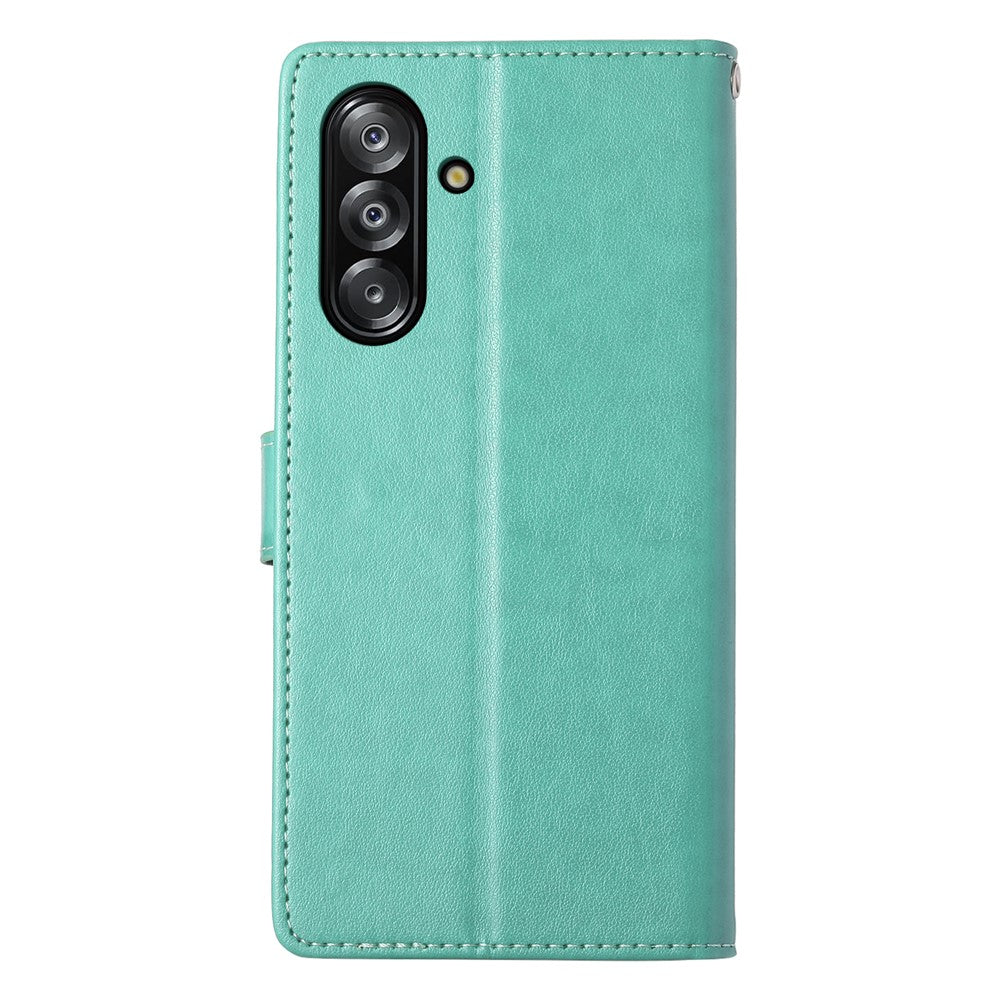 Galaxy A17 5G/4G Wallet-Hülle – Schmetterling & Blumen Design