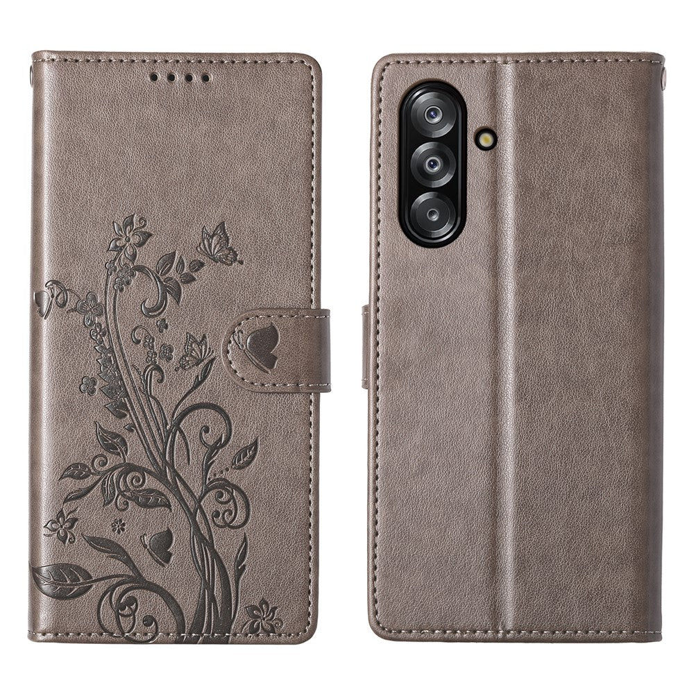 Galaxy A17 5G/4G Wallet-Hülle – Schmetterling & Blumen Design