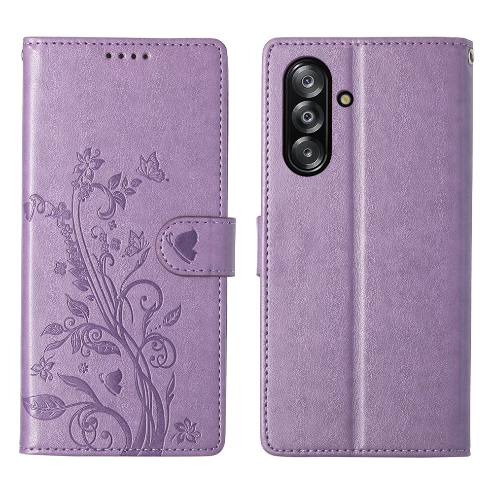 Galaxy A17 5G/4G Wallet-Hülle – Schmetterling & Blumen Design