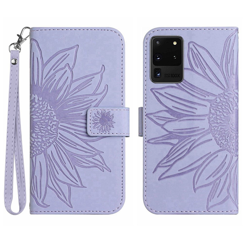 Galaxy S20 Ultra Wallet-Hülle – Sonnenblume aufgedruckt, mit Ständer & Riemen