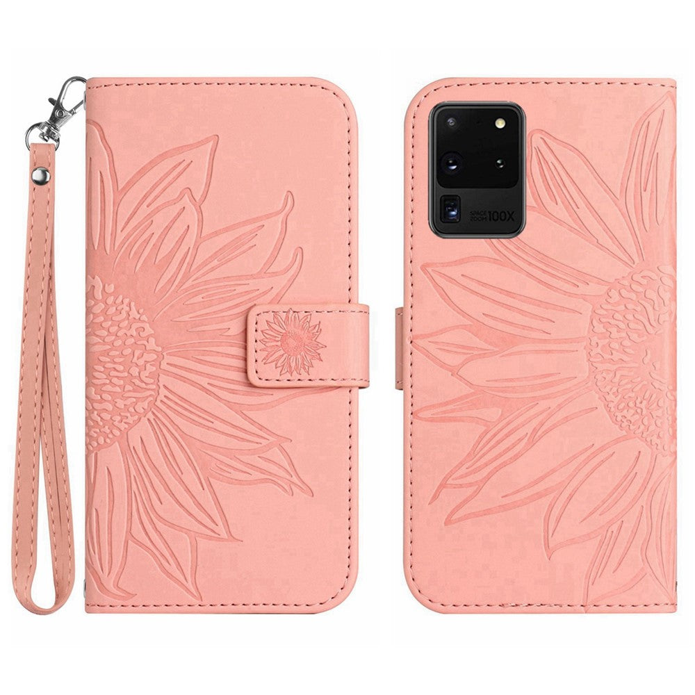 Galaxy S20 Ultra Wallet-Hülle – Sonnenblume aufgedruckt, mit Ständer & Riemen