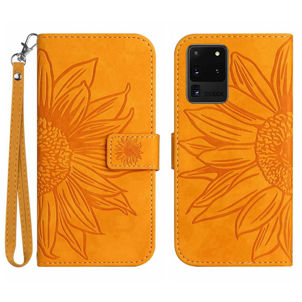 Galaxy S20 Ultra Wallet-Hülle – Sonnenblume aufgedruckt, mit Ständer & Riemen
