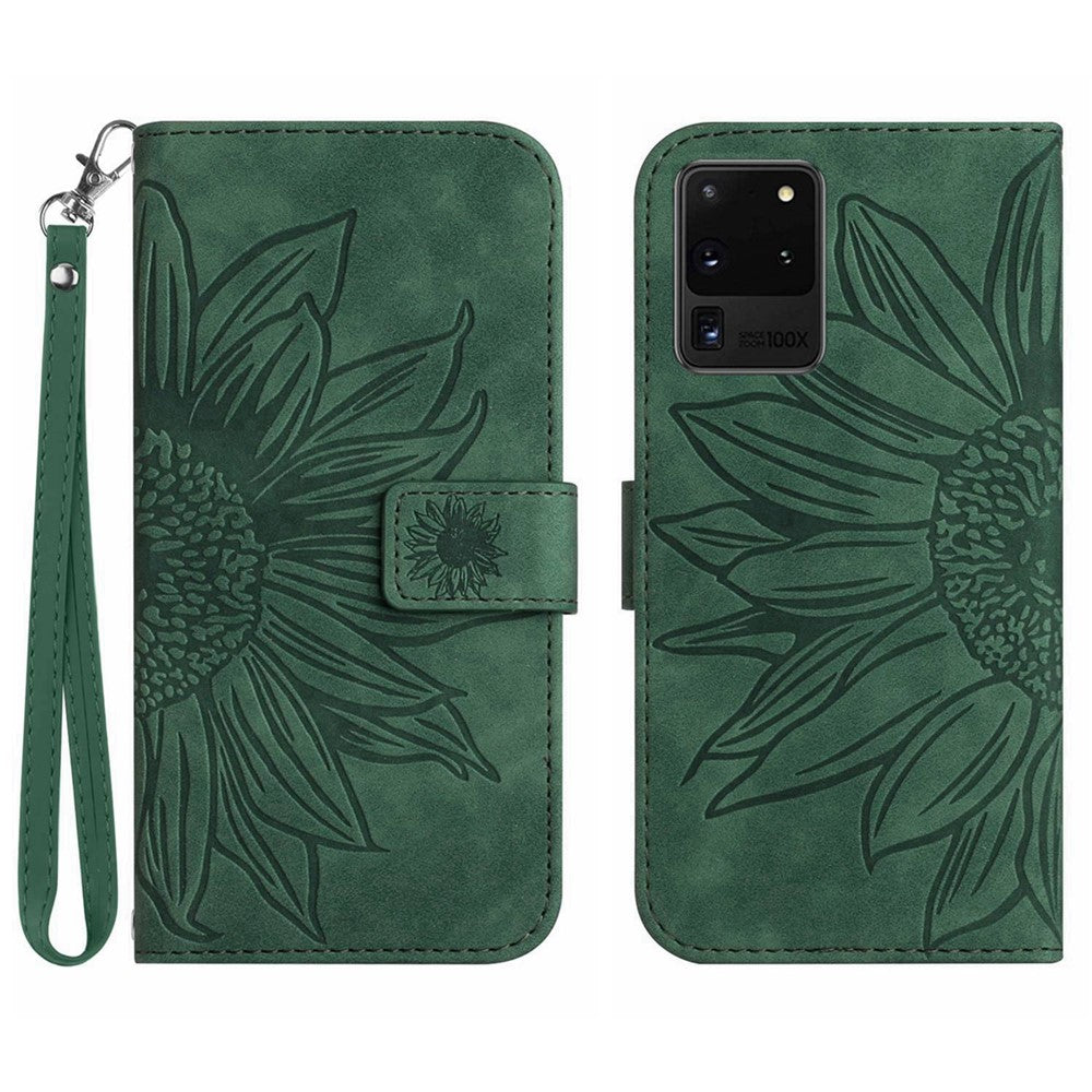 Galaxy S20 Ultra Wallet-Hülle – Sonnenblume aufgedruckt, mit Ständer & Riemen